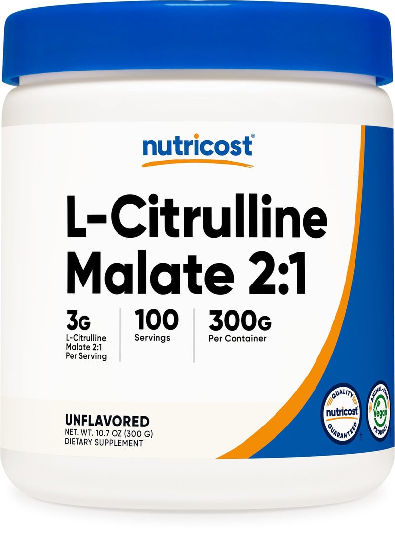 Nutricost L-Citrulline Malate (2:1) Powder (300 Grams) - Image 1